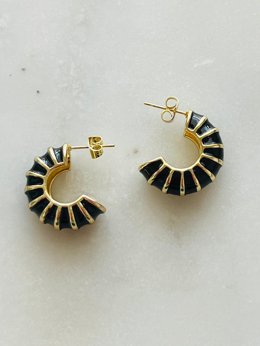 14K Gold Plated Stripe Earrings